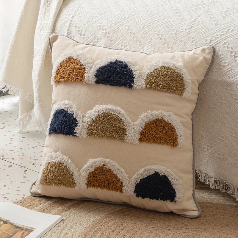 DecorBites™ Handmade Moroccan Geometric Dots Stripe Pillow Cover for Sofa Bed