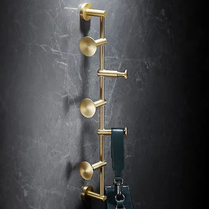 DecorBites™ Brass Bath Hardware Set: Shelf, Towel Rack, Paper & Toilet Brush Holder in Brushed Gold