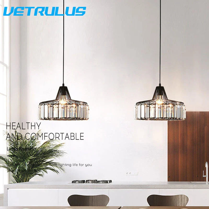 Lámpara de techo moderna de salón con colgante de cristal K9 Decorbites™ Decoración LED para pasillo