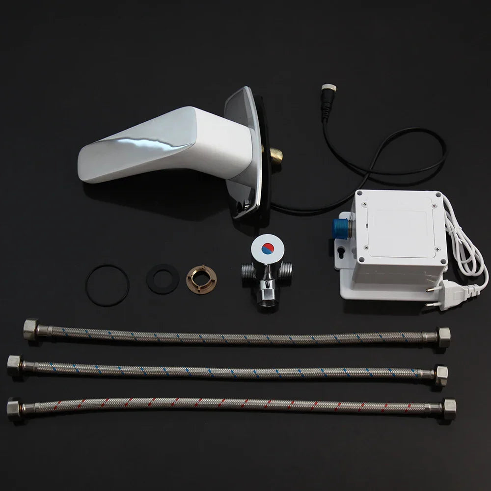 صنبور حمام DecorBites™‎ بمستشعر أوتوماتيكي، مصنوع من النحاس الصلب، موفر للمياه، يعمل بدون لمس