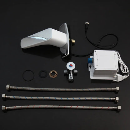 صنبور حمام DecorBites™‎ بمستشعر أوتوماتيكي، مصنوع من النحاس الصلب، موفر للمياه، يعمل بدون لمس