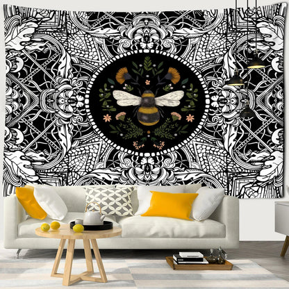 Decobites Plants Honeybee Wall Hanging Tapestry, Bohemian Beach Mat, Yoga Mat, Bedroom Art Decor