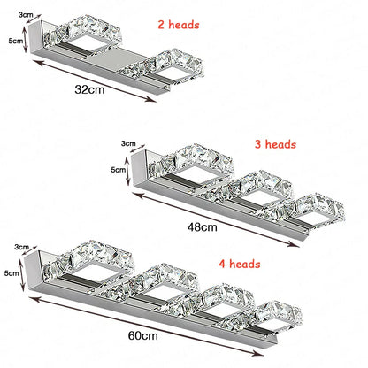 DecorBites™ LED Mirror Light: Crystal Round Wall Lamps for Bathroom and Vanity