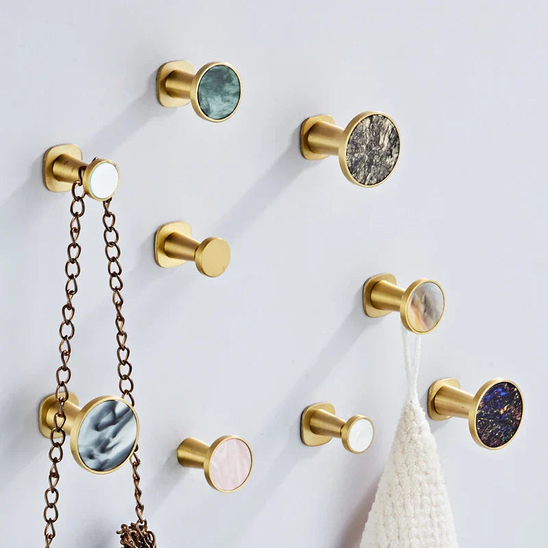 DecorBites™ Brushed Gold Towel Hook for Kitchen and Bathroom Organization