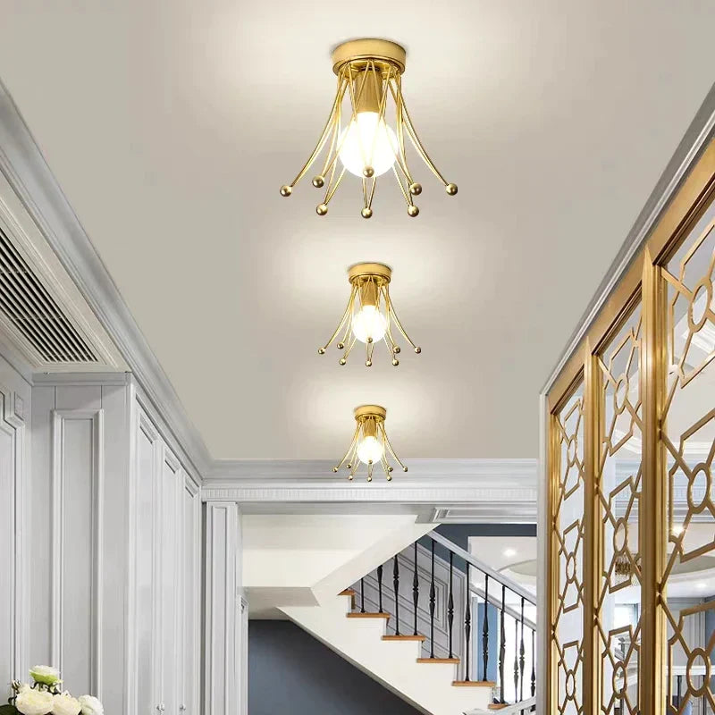 Gold Crown Ceiling Light