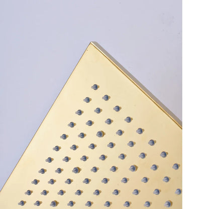 DecorBites™ Gold LED Square Rainfall Shower Head for Bathroom Faucet - Top Sprayer