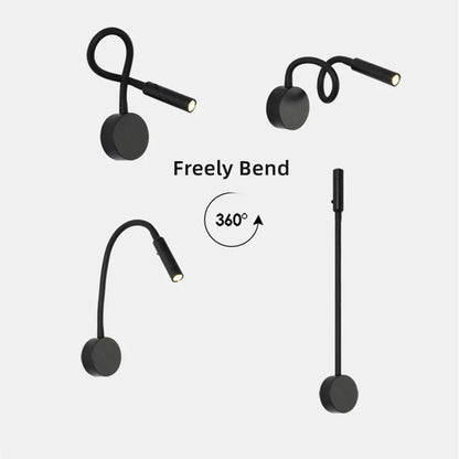 DecorBites™ LED Reading Wall Lamp 3W Flexible Hose Sconce for Bedroom Study & Book Light