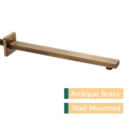 DecorBites™ Gold Stainless Steel Shower Arm & Head Holder Wall Mount Fixed Pipe