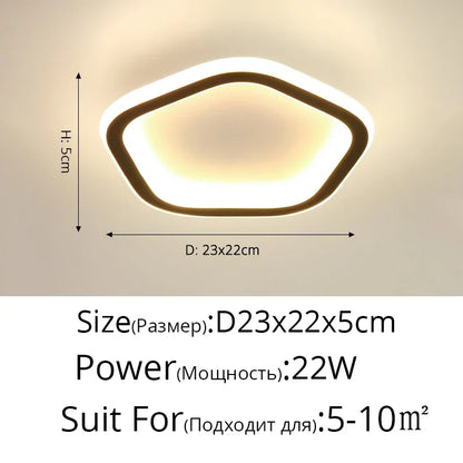 Lámpara de techo LED negra DecorBites™ para entrada de casa - Lámpara moderna para balcón o interior