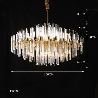 DecorBites™ E14 LED Crystal Pendant Lights in Silver Gold Finish