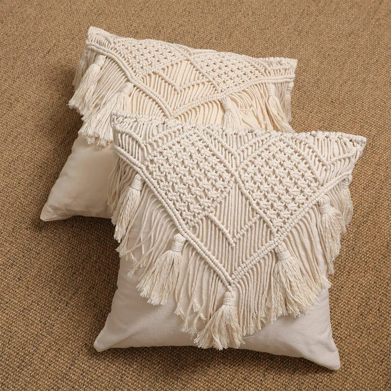 DecorBites™ Bohemian Style Beige Cushion Cover for Home Decoration - 30x50cm/45x45cm