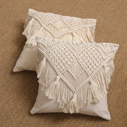 DecorBites™ Bohemian Style Beige Cushion Cover for Home Decoration - 30x50cm/45x45cm