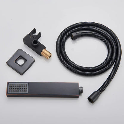 DecorBites™ Black Shower Set with Handshower and Rotate Bath Spout