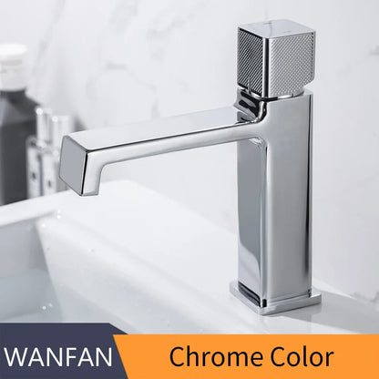 DecorBites™ Black Brass Basin Faucet Hot Cold Water Mixer Chrome Finish