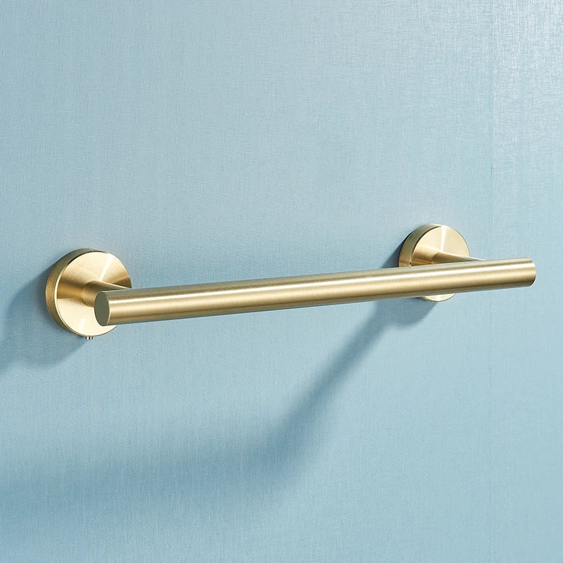 DecorBites™ Brushed Gold Stainless Steel Bathroom Accessories Set - Towel Bar, Toilet Paper Holder, Hooks