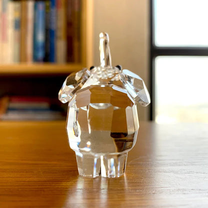 DecorBites™ Clear Glass Elephant Figurine Cute Animal Ornament Collectible Home Decor
