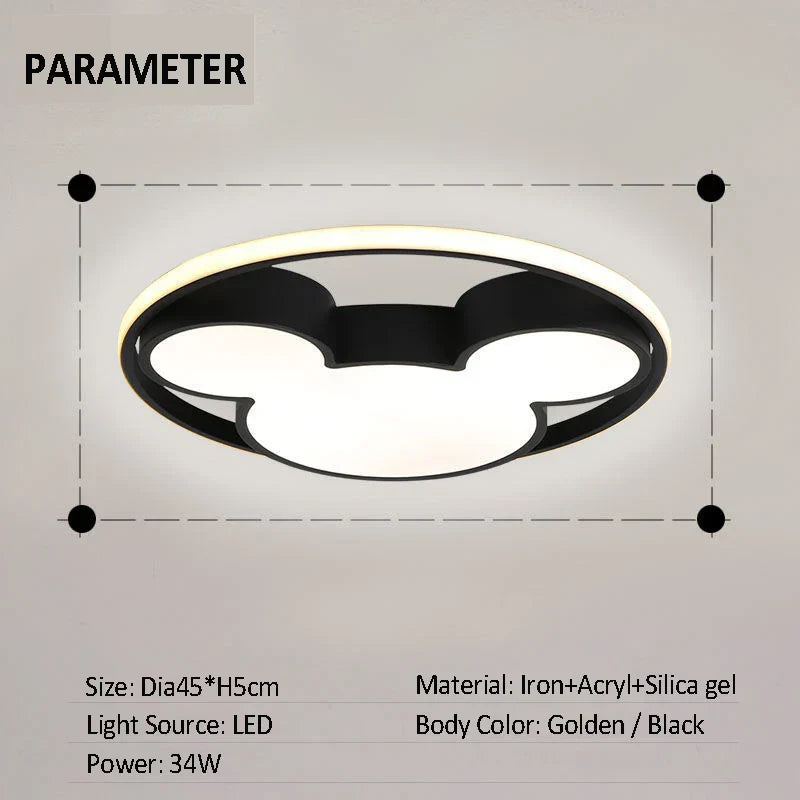 ديكوربايتس™ مصباح سقف ميكي ماوس LED بقوة 34 واط لغرف نوم الأطفال وغرفة المعيشة