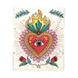 Psychedelic Floral Heart Tapestry Vintage Wall Blanket Boho Decor for Decobites