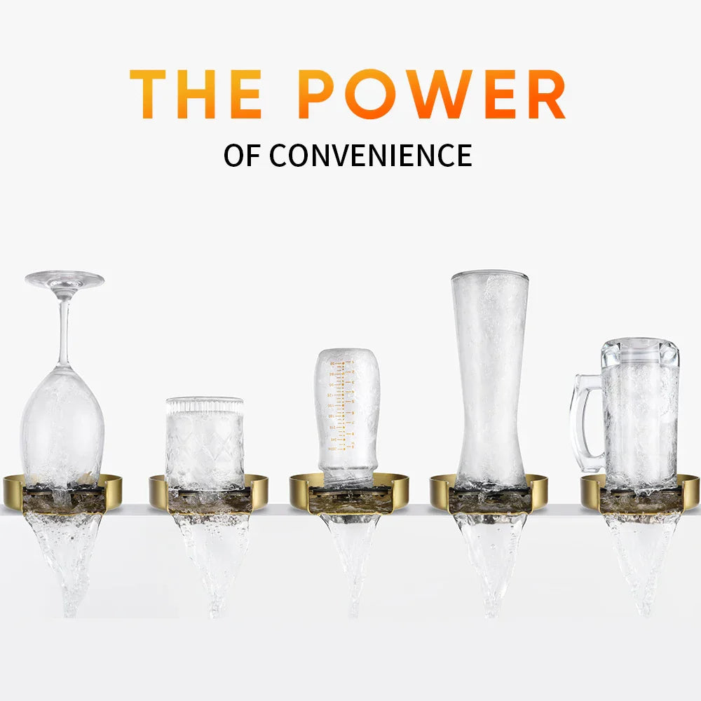 DecorBites™ Glass Rinser: Automatic Cup Washer for Home Sink, Coffee Bar, Kitchen Accessories