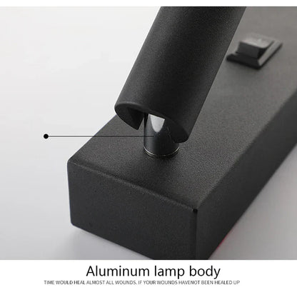 مفتاح إضاءة حائط LED من DecorBites™ لغرفة النوم مزود بمنفذ USB داخلي وشمعدان للقراءة الليلية