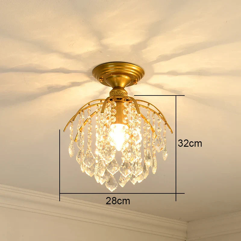 Gold Crystal Ceiling Chandelier 45x35cm Premium