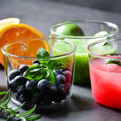 DecorBites™ Glass Dessert Cup Set, 250ml High Temperature Resistant Milk Tea Pudding Water Bottle