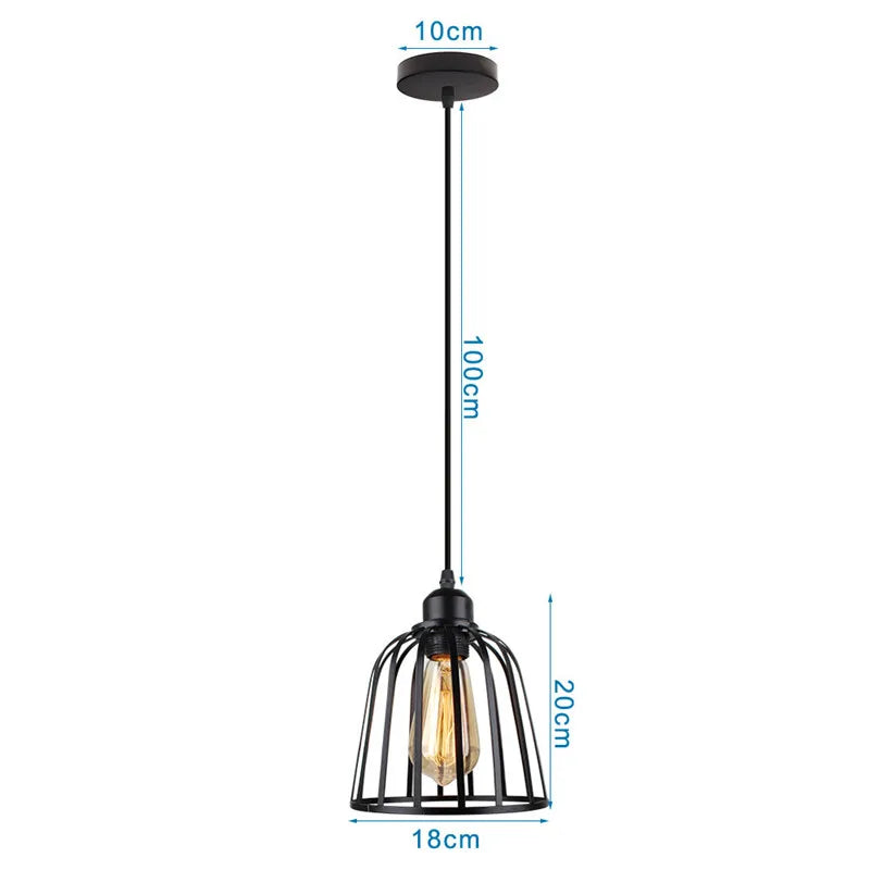Black Retro Cage Pendant Light