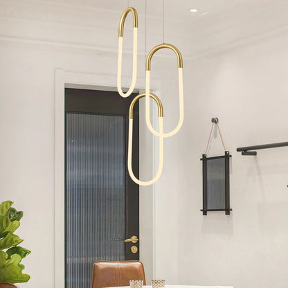 DecorBites™ Gold Acrylic Ring Pendant Light for Modern Living Spaces