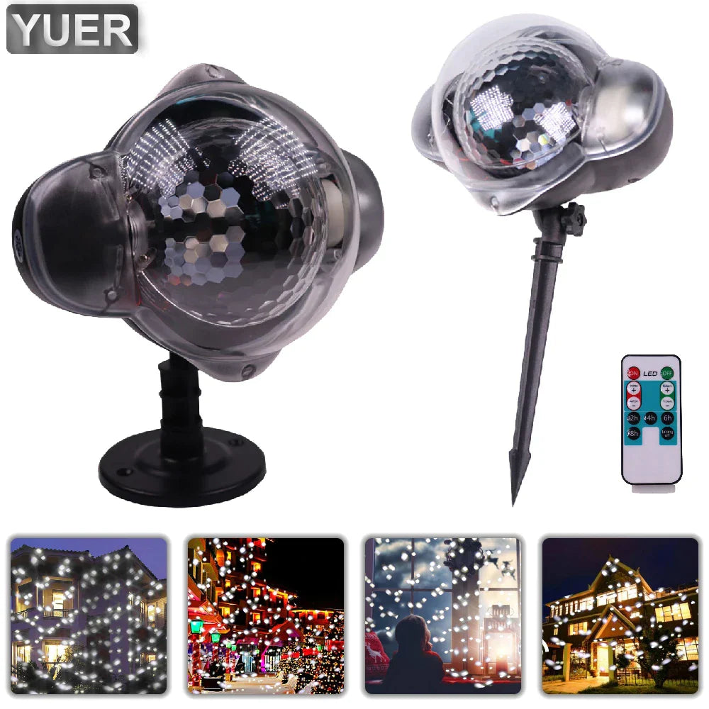 DecorBites™ Christmas Snow Projector Lights for Indoor/Outdoor Party Decor & Wedding