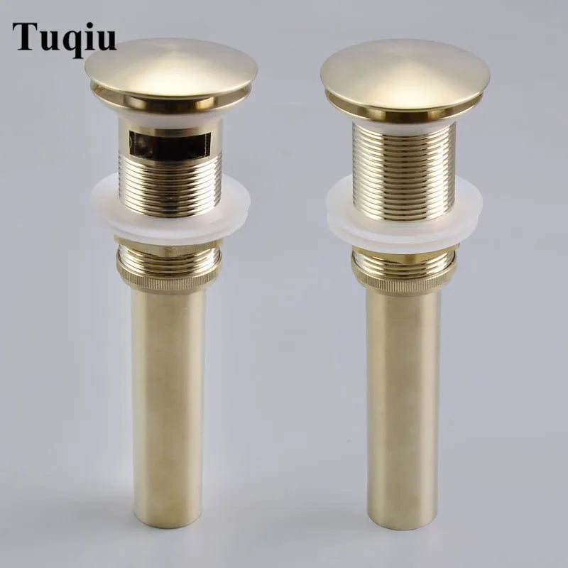 DecorBites™ Brushed Gold Pop-Up Drain Stopper for Bathroom Sink Vessel Vanity