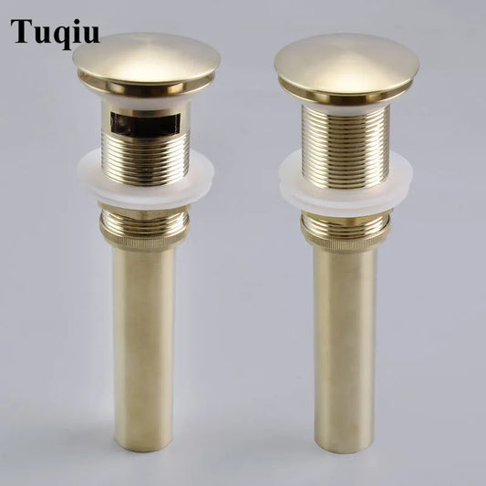 DecorBites™ Brushed Gold Pop-Up Drain Stopper for Bathroom Sink Vessel Vanity
