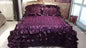 Decobites Jacquard Rose Lace Bedding Set, Luxurious European Style, Red & Champagne