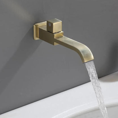 DecorBites™ Brushed Gold In-Wall Basin Faucet Set with Cold Water Only Tap