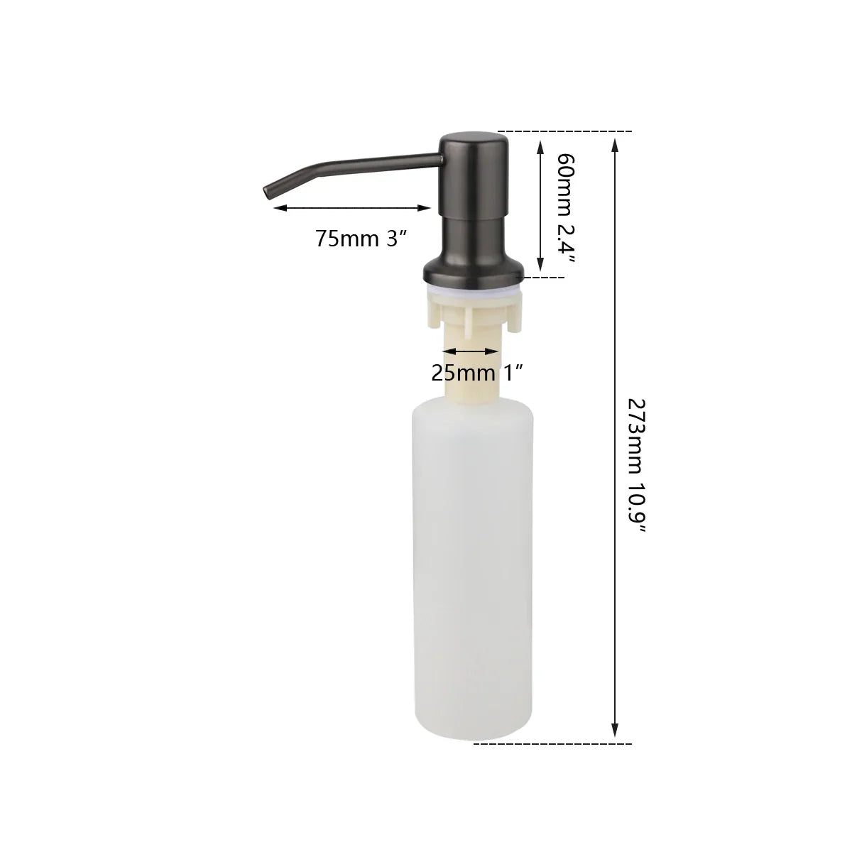 Decorbites™ Grau/Roségold ABS-Seifenspender für Küchen- und Badezimmerwaschbecken, 6 Farben Flüssigseife