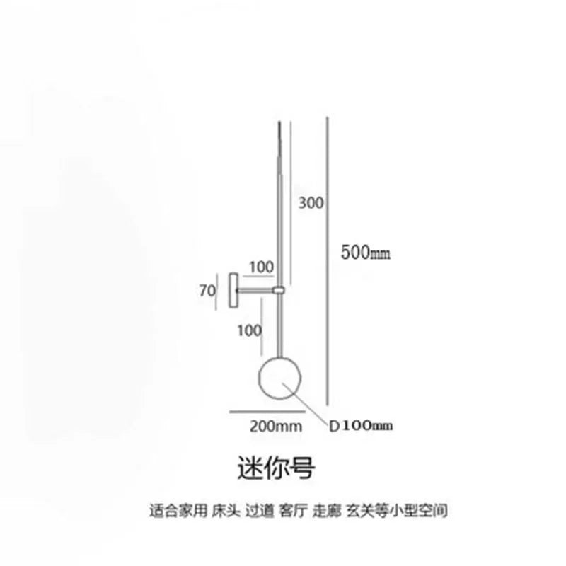 Lámpara de pared LED con bola de cristal DecorBites™ para una decoración minimalista moderna.