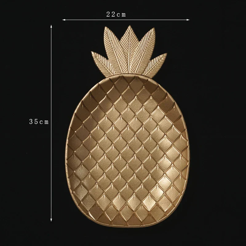 Plato de Hojas de Oro Decorbites™: Bandeja Decorativa de Lujo para Joyas, Dulces, Frutas y Adornos