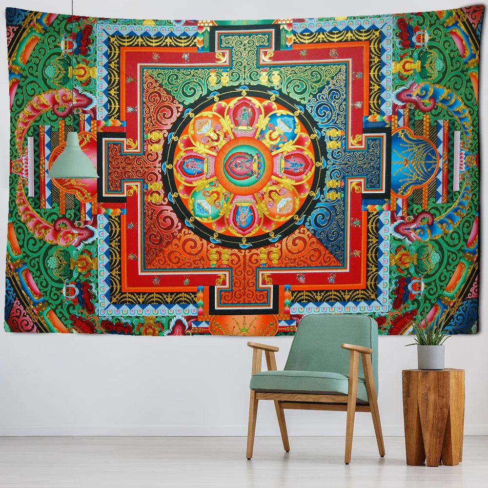 Mandala Tapestry Wall Hanging by Decobites - Psychedelic Aesthetics Room Decor