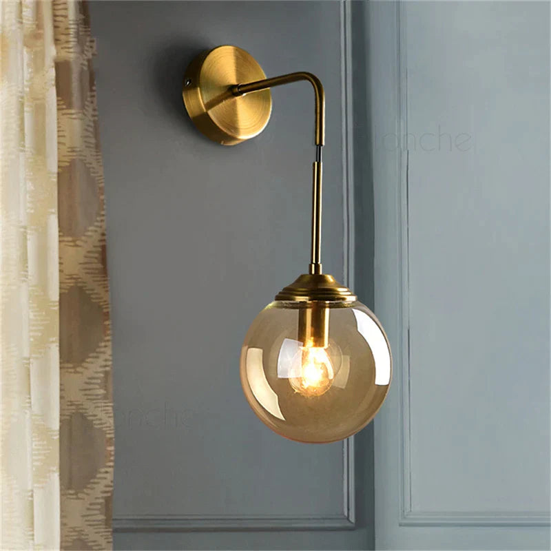 DecorBites™ Glass Ball Wall Light: Gold Sconces for Bedroom & Living Room