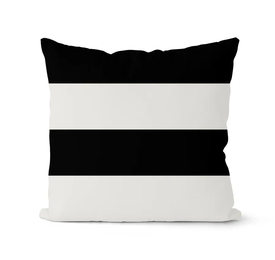 طقم أغطية وسائد هندسية باللونين الأبيض والأسود من DecorBites™ - وسادة لتزيين الأريكة المنزلية