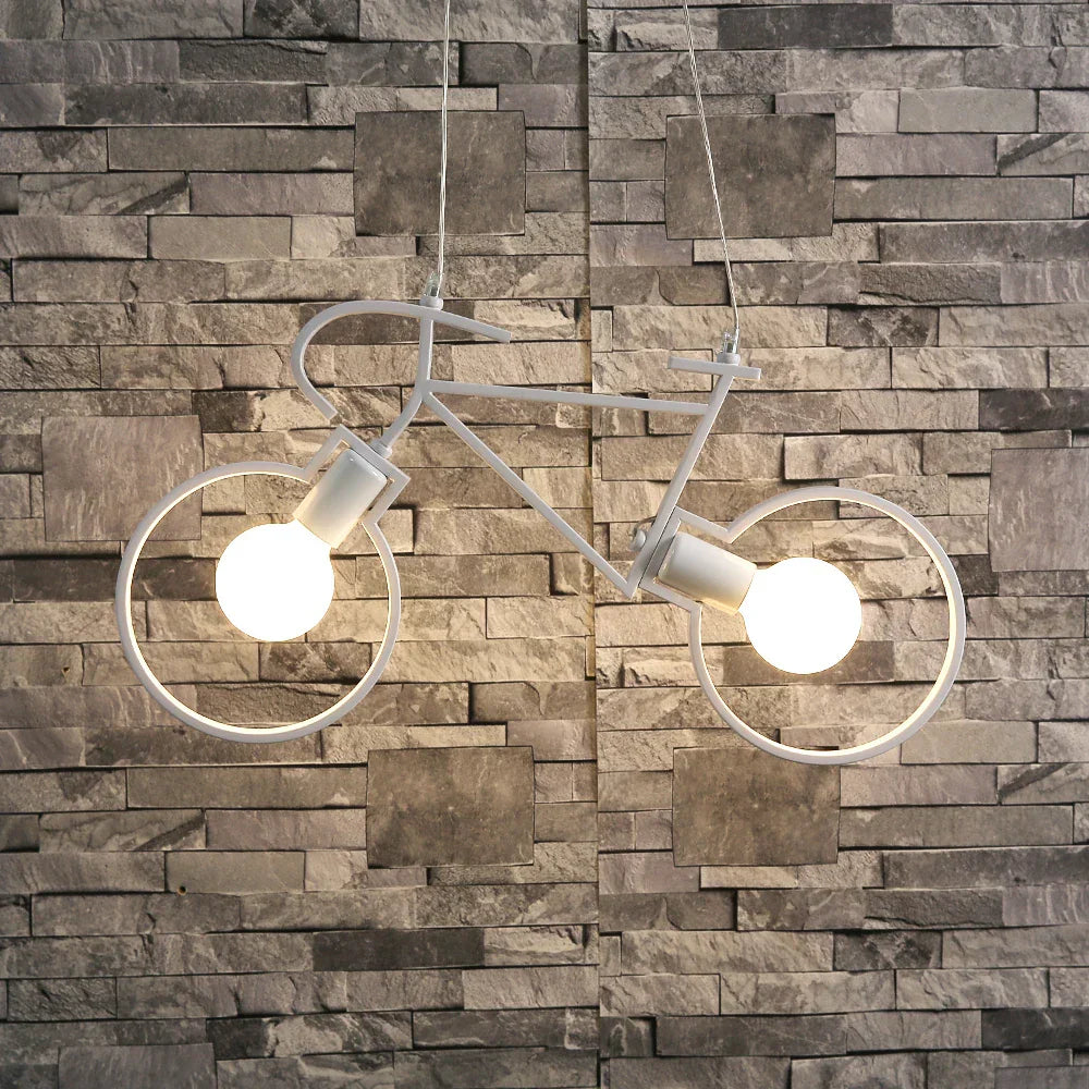 DecorBites™ Iron Bicycle Pendant Light chandelier - Industrial Ceiling Decor for Living Room