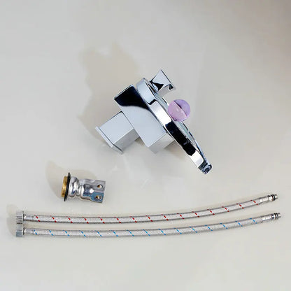 DecorBites™ Brass LED Waterfall Basin Faucet, Chrome/Black Mixer for Bathroom Sink