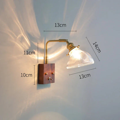 DecorBites™ Clear Glass LED Wall Lights with Pull Chain Switch, Rotate Modern Nordic Wall Lamp