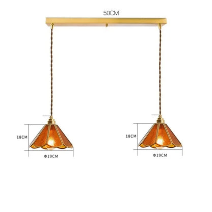 DecorBites™ Japanese Vintage Glass Copper LED Pendant Lamp for Bedroom, Bar, Cafe