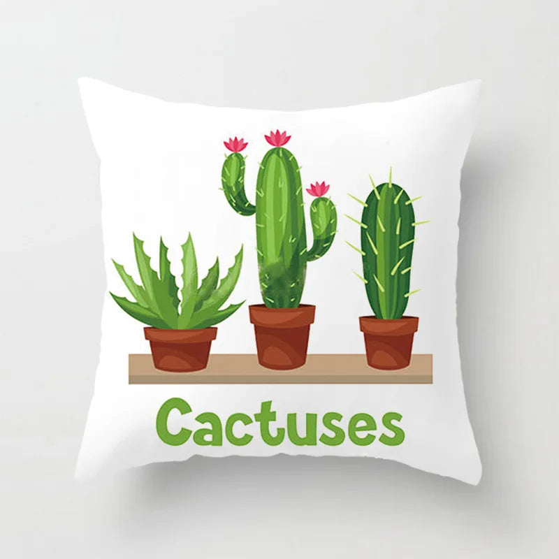 Funda de cojín decorativa DecorBites™ con diseño de hojas verdes, 45 x 45 cm, para sofá o decoración del hogar.