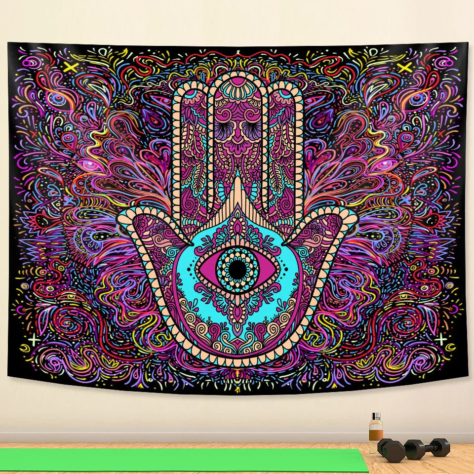 Decobites Mandala Witchcraft Tapestry Wall Hanging Yoga Mat Bohemian Sofa Blanket