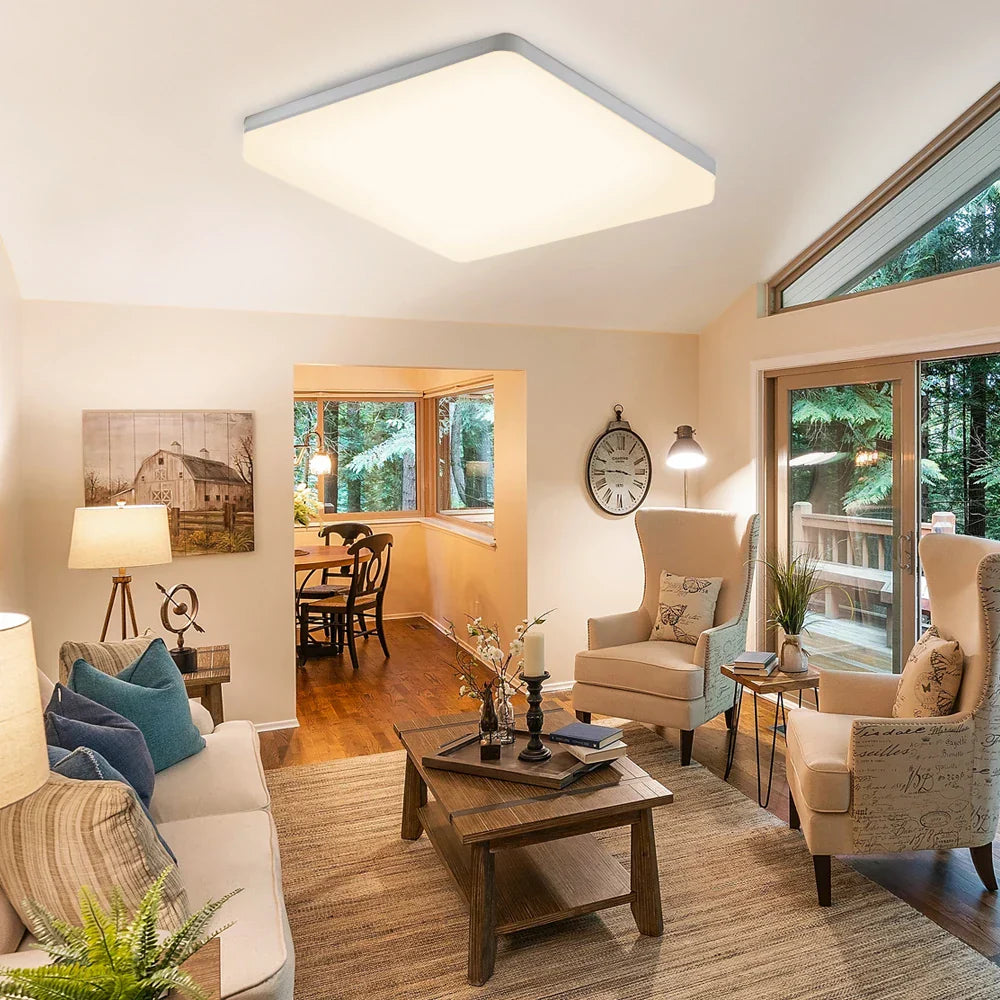 DecorBites™ LED Ceiling Light: Modern Ultra-thin Panel, 6-48W, Surface Mounted for Living Room