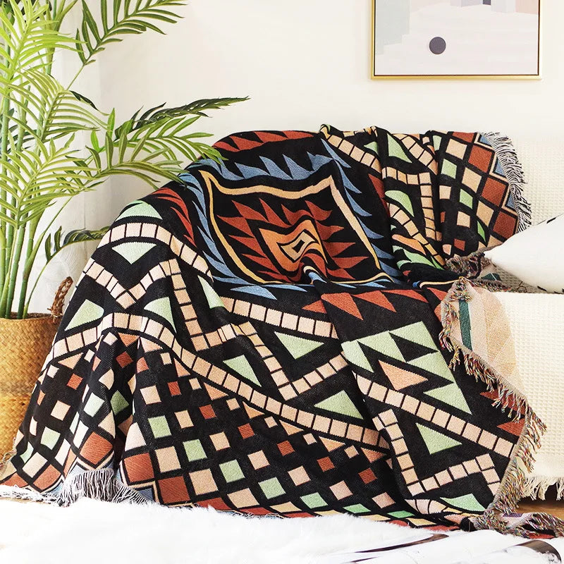 Decorbites™ Gestrickte Nordische Karo-Decke - Gemütliche Heimdekoration und Sofabezug