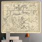 Medieval Map Psychedelic Tapestry Wall Hanging Bohemian Decor for Decobites