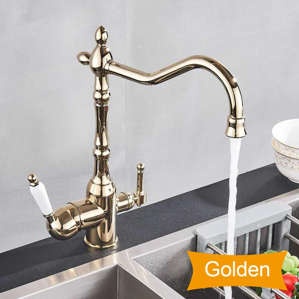 Decorbites™ Gold Küchenfilterarmatur mit 360° Drehung und dualen Wasserfunktionsmodi