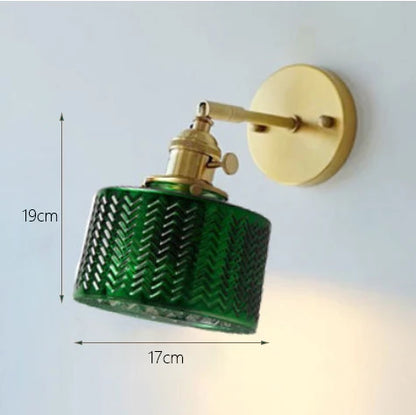 DecorBites™ Green Glass LED Chandelier: Minimalist Brass Hanging Lights